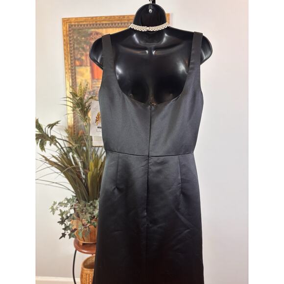 Haley Paige Women Maxi Dress Bridesmaid Black Strapy Sleeves Fit & Flare Size 12 - Picture 4 of 10